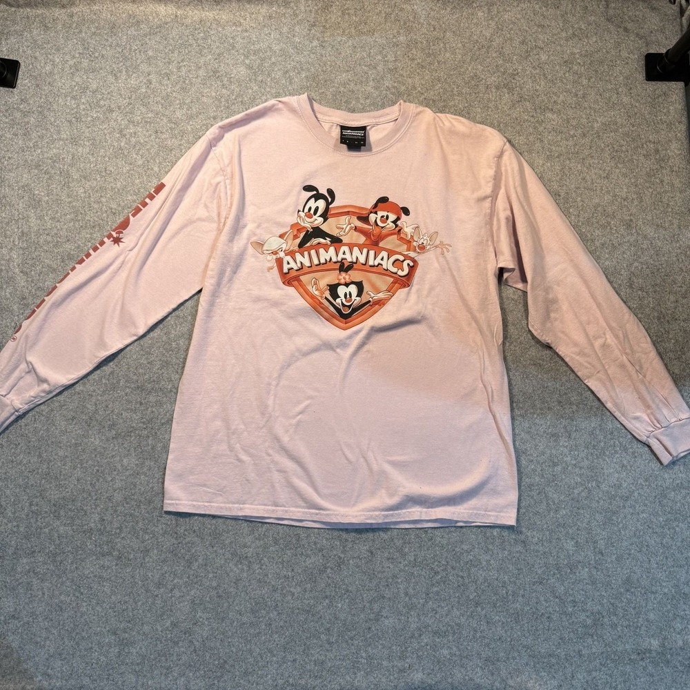 The Hundreds x Animaniacs Long Sleeve Graphic T-Shirt Pink Mens Large Streetwear